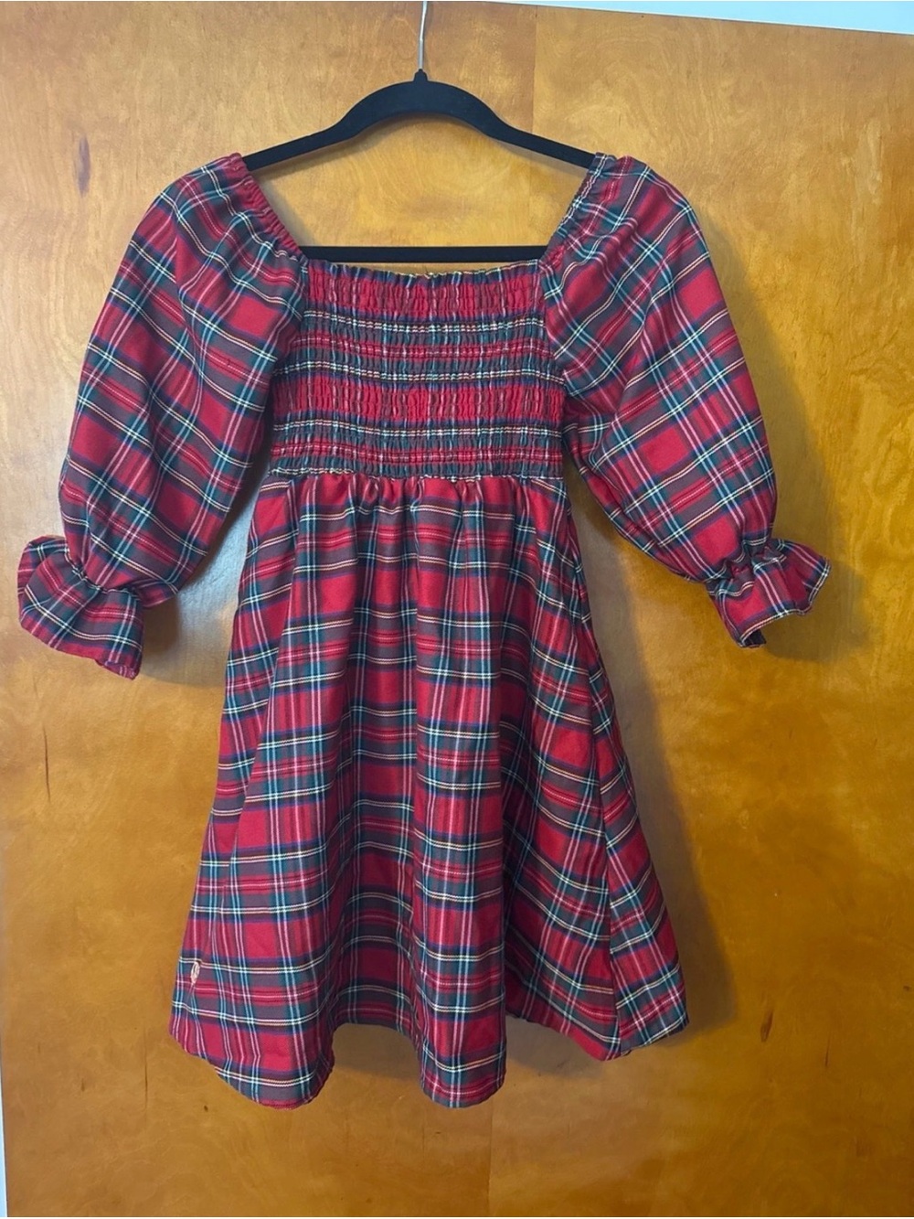 Simply southern Girls Red Plaid Smocked Holiday Dress